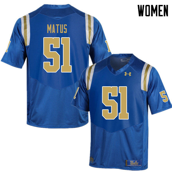 Women #51 Ethan Matus UCLA Bruins College Football Jerseys Sale-Blue - Click Image to Close